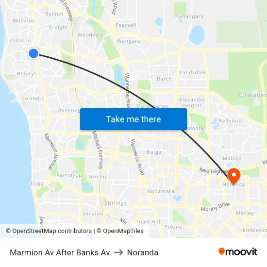 Marmion Av After Banks Av to Noranda map