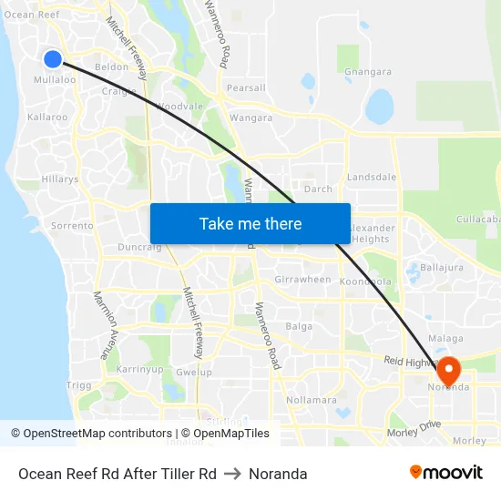 Ocean Reef Rd After Tiller Rd to Noranda map