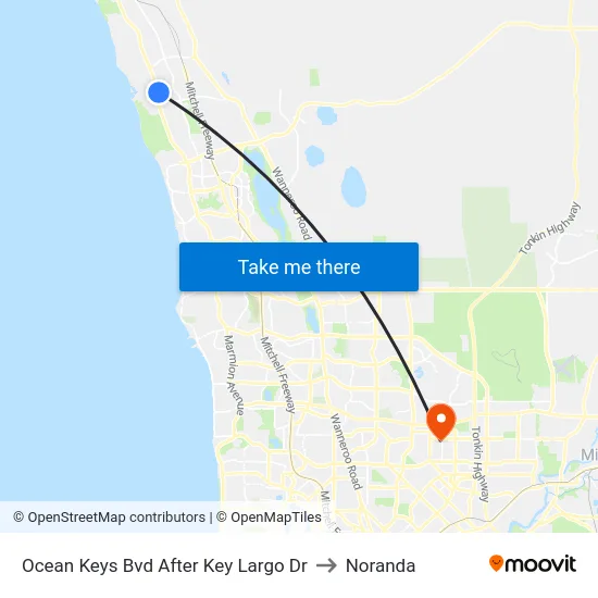 Ocean Keys Bvd After Key Largo Dr to Noranda map