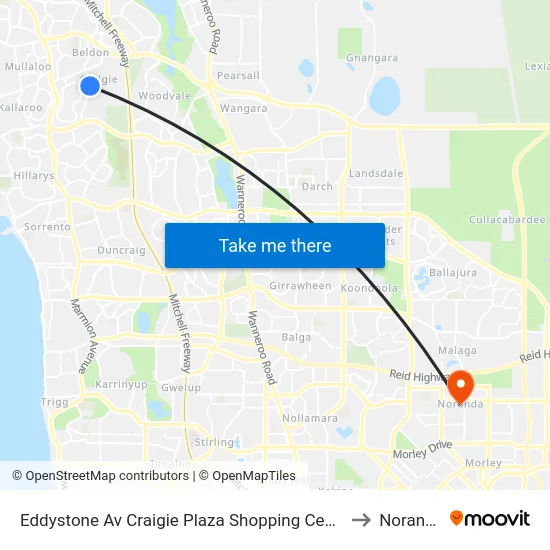 Eddystone Av Craigie Plaza Shopping Centre to Noranda map