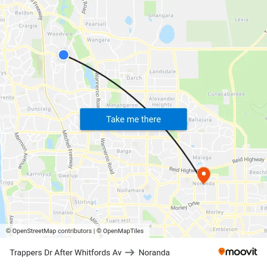 Trappers Dr After Whitfords Av to Noranda map