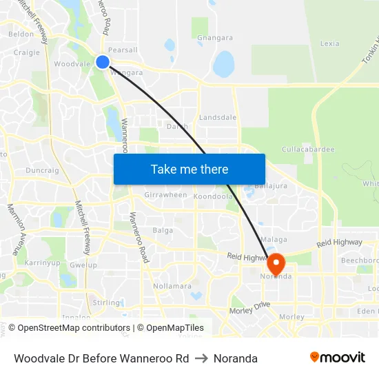 Woodvale Dr Before Wanneroo Rd to Noranda map