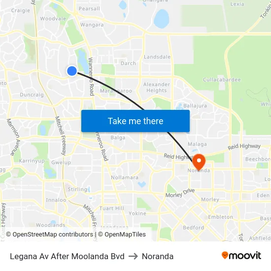 Legana Av After Moolanda Bvd to Noranda map