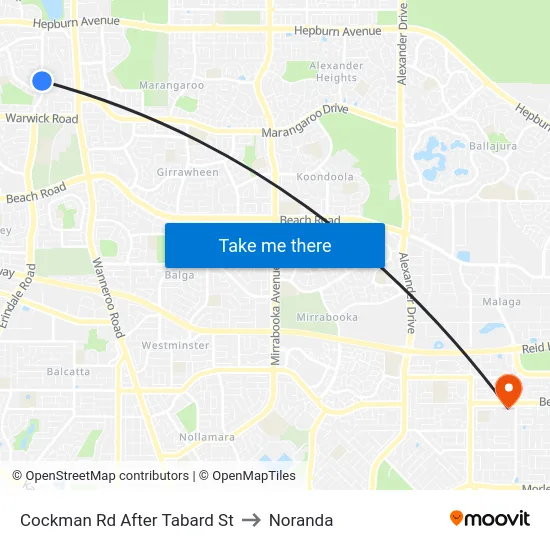 Cockman Rd After Tabard St to Noranda map
