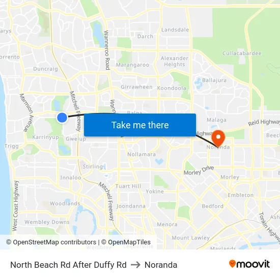 North Beach Rd After Duffy Rd to Noranda map