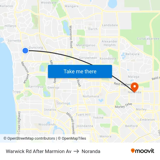Warwick Rd After Marmion Av to Noranda map