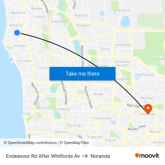 Endeavour Rd After Whitfords Av to Noranda map
