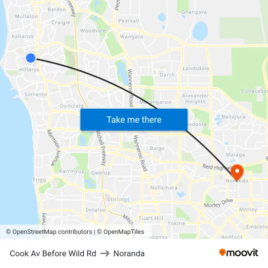 Cook Av Before Wild Rd to Noranda map