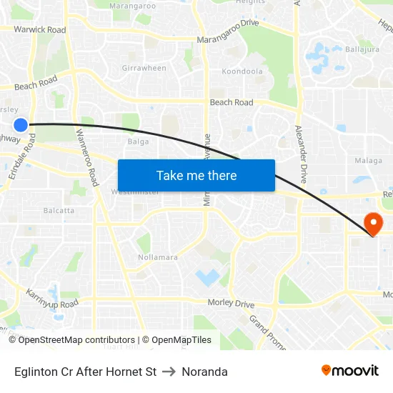 Eglinton Cr After Hornet St to Noranda map