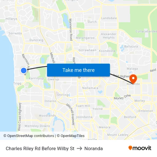 Charles Riley Rd Before Wilby St to Noranda map