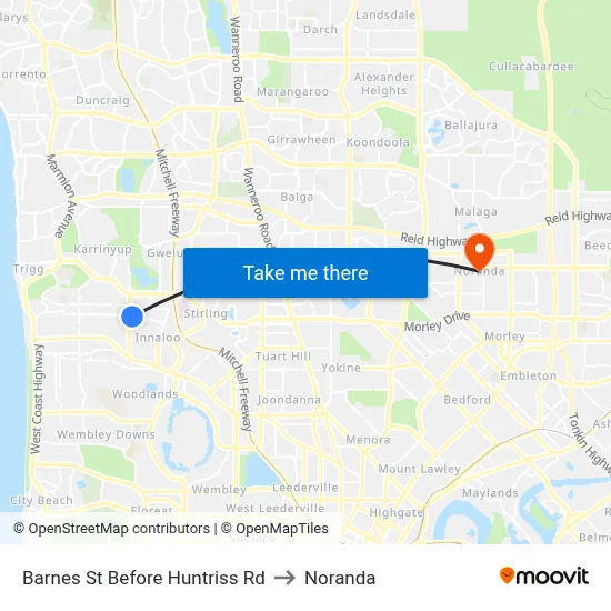 Barnes St Before Huntriss Rd to Noranda map