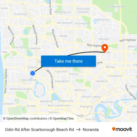 Odin Rd After Scarborough Beach Rd to Noranda map