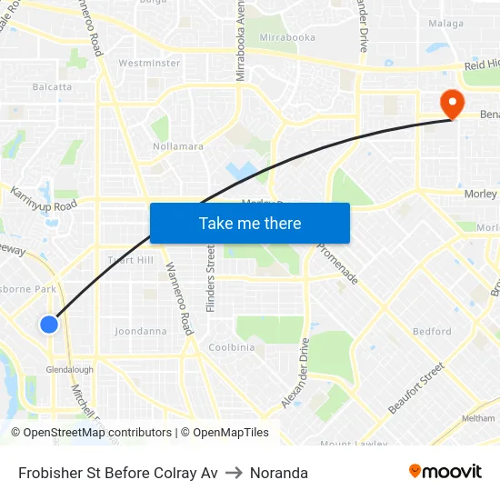 Frobisher St Before Colray Av to Noranda map