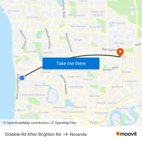 Drabble Rd After Brighton Rd to Noranda map