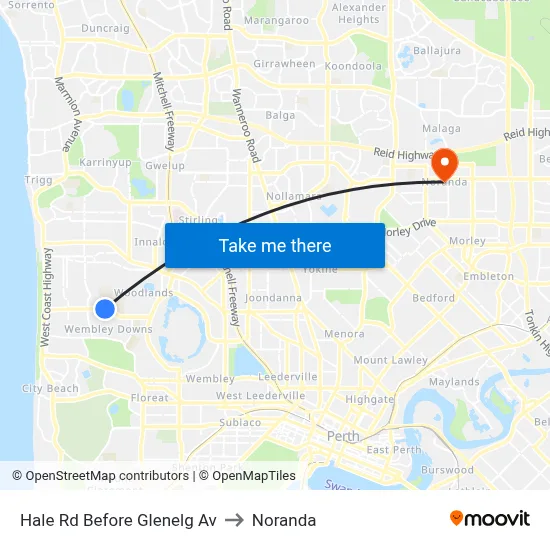 Hale Rd Before Glenelg Av to Noranda map