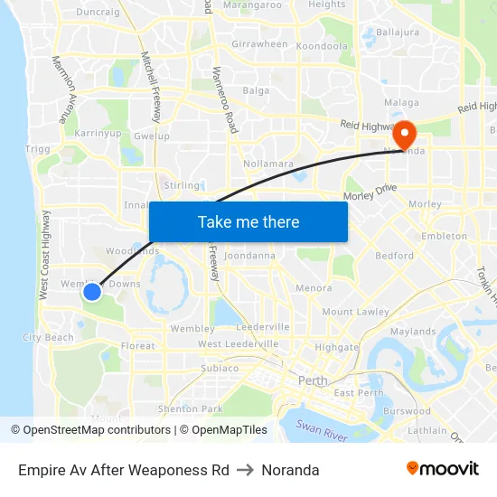 Empire Av After Weaponess Rd to Noranda map