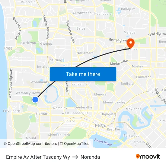 Empire Av After Tuscany Wy to Noranda map