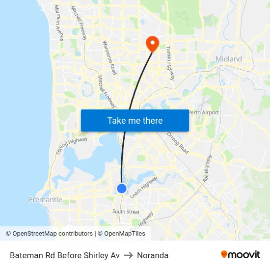 Bateman Rd Before Shirley Av to Noranda map
