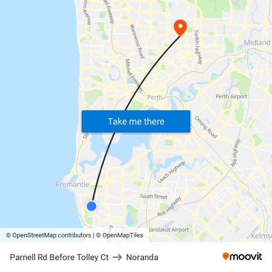 Parnell Rd Before Tolley Ct to Noranda map