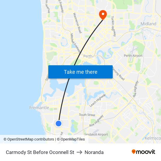 Carmody St Before Oconnell St to Noranda map