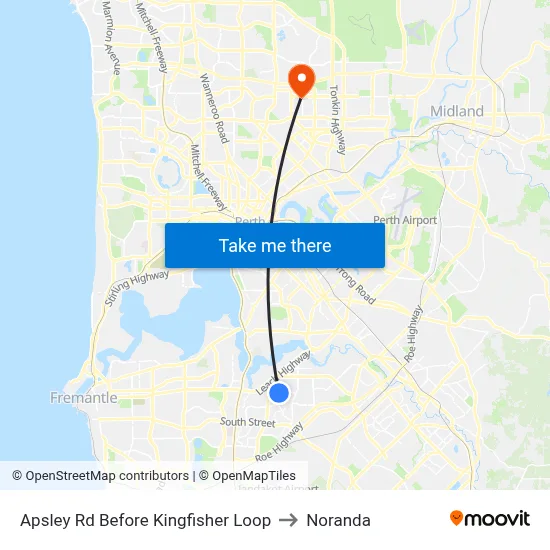 Apsley Rd Before Kingfisher Loop to Noranda map