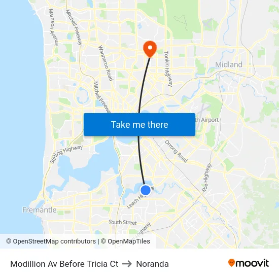 Modillion Av Before Tricia Ct to Noranda map