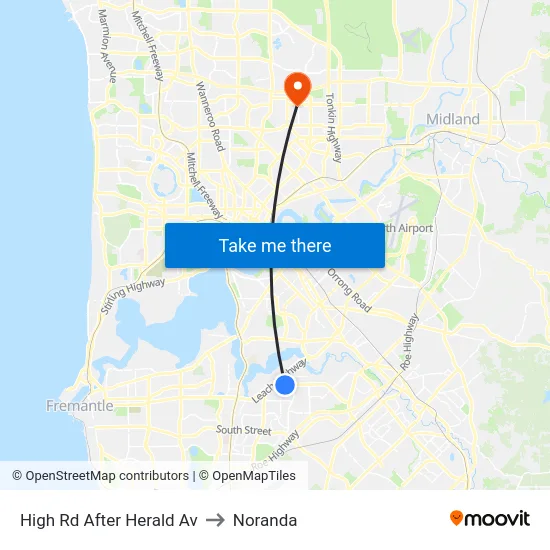 High Rd After Herald Av to Noranda map