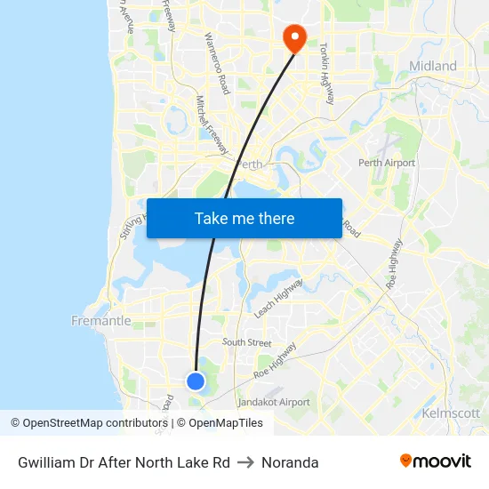 Gwilliam Dr After North Lake Rd to Noranda map
