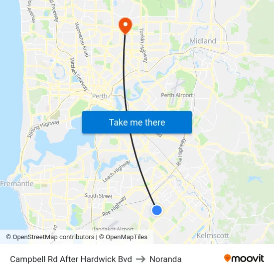 Campbell Rd After Hardwick Bvd to Noranda map