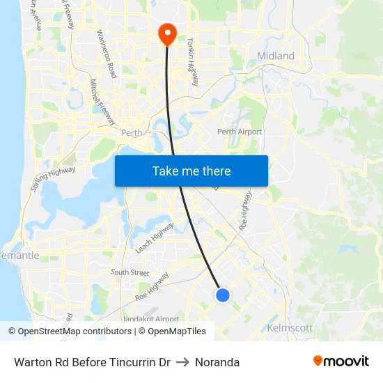 Warton Rd Before Tincurrin Dr to Noranda map