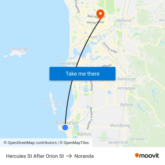 Hercules St After Orion St to Noranda map