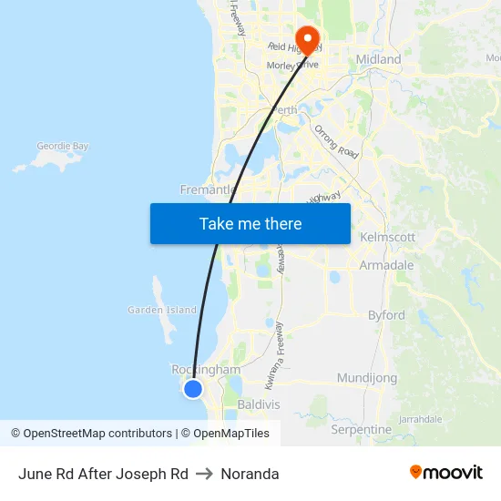 June Rd After Joseph Rd to Noranda map