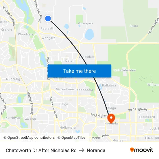Chatsworth Dr After Nicholas Rd to Noranda map
