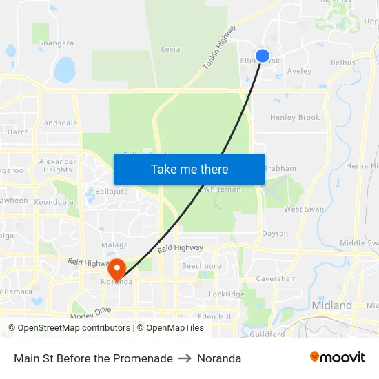 Main St Before the Promenade to Noranda map