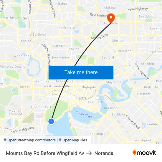 Mounts Bay Rd Before Wingfield Av to Noranda map