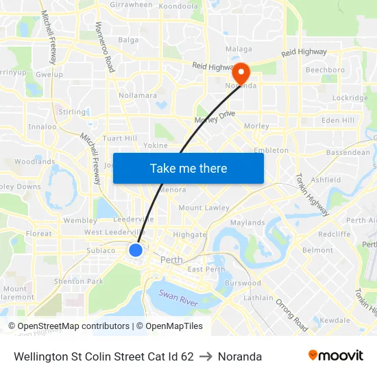 Wellington St Colin Street Cat Id 62 to Noranda map