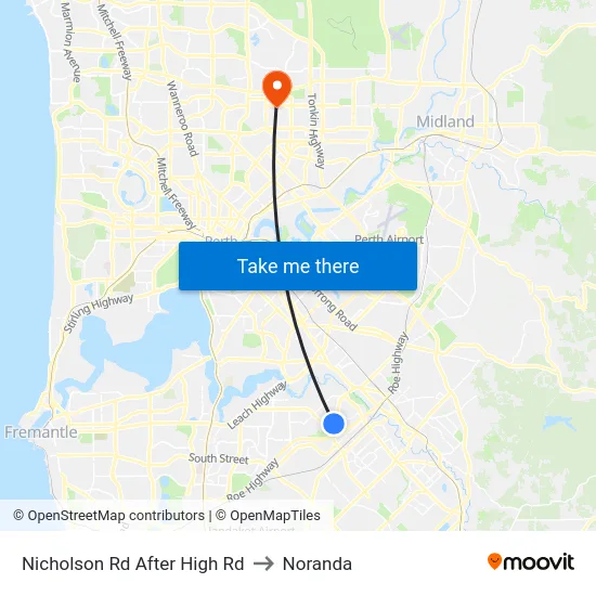Nicholson Rd After High Rd to Noranda map