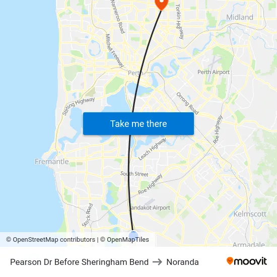 Pearson Dr Before Sheringham Bend to Noranda map