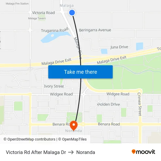 Victoria Rd After Malaga Dr to Noranda map