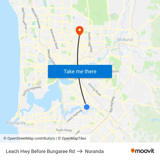 Leach Hwy Before Bungaree Rd to Noranda map
