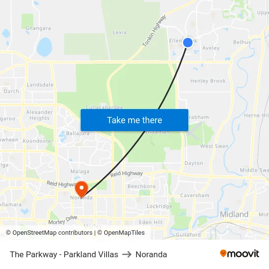 The Parkway   - Parkland Villas to Noranda map