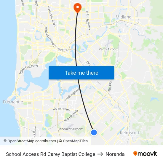 School Access Rd Carey Baptist College to Noranda map