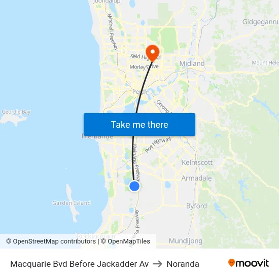 Macquarie Bvd Before Jackadder Av to Noranda map