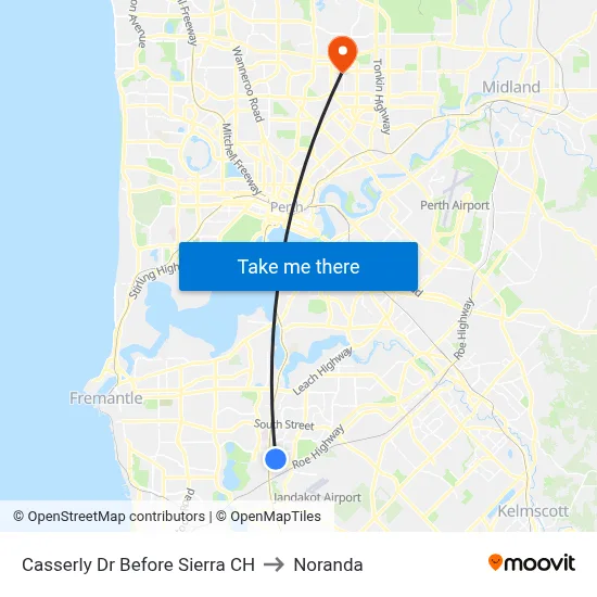 Casserly Dr Before Sierra CH to Noranda map