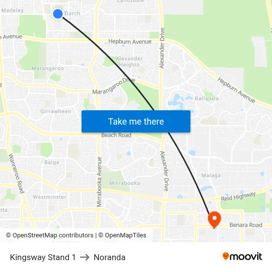 Kingsway   Stand 1 to Noranda map