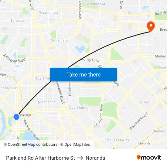 Parkland Rd After Harborne St to Noranda map