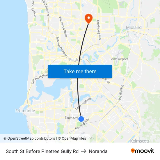 South St Before Pinetree Gully Rd to Noranda map