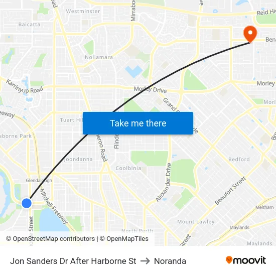 Jon Sanders Dr After Harborne St to Noranda map