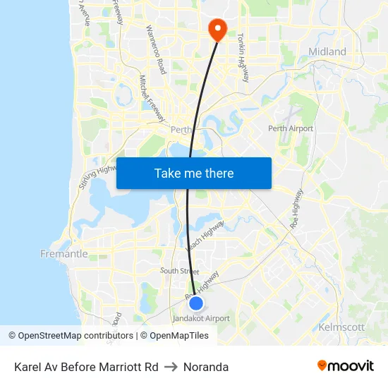 Karel Av Before Marriott Rd to Noranda map