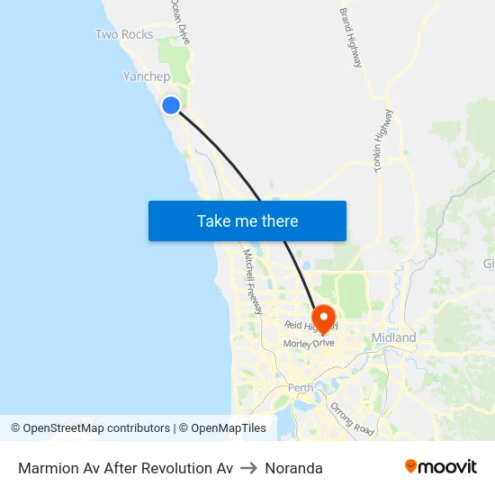 Marmion Av After Revolution Av to Noranda map